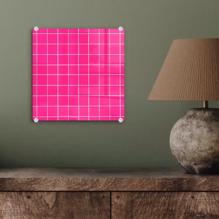 Glas schilderij - Tegels - Vierkant - Fuchsia — 4