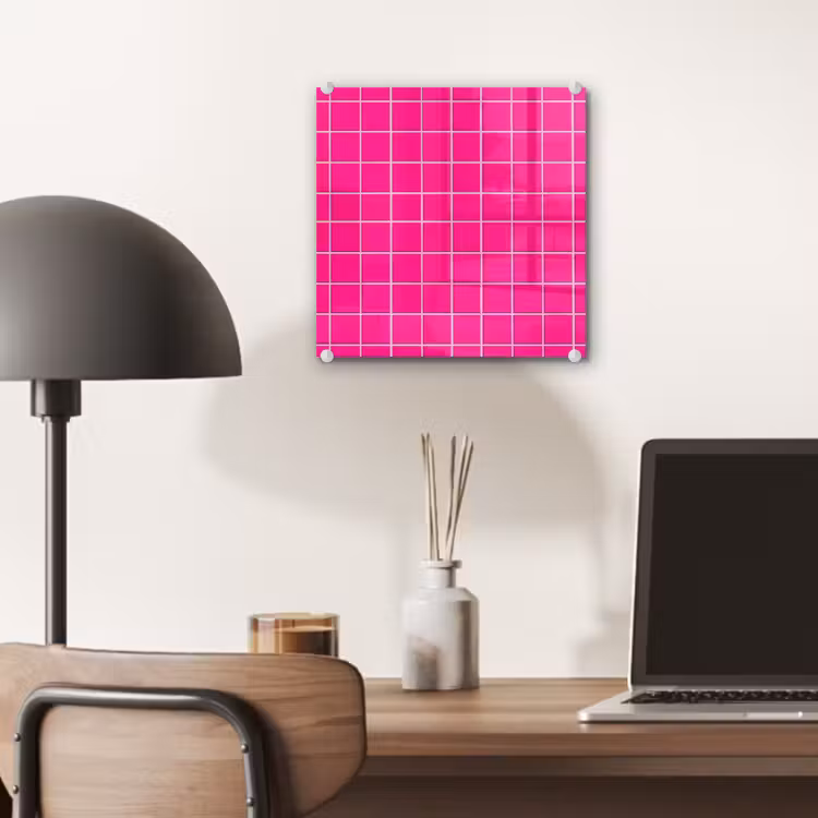 Glas schilderij - Tegels - Vierkant - Fuchsia — 7