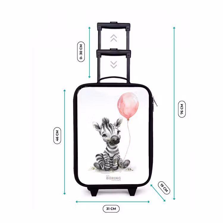 Kinderkoffer - Zebra met roze ballon — 7