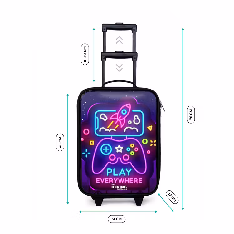 Kinderkoffer - Neonillustratie met een controller — 7