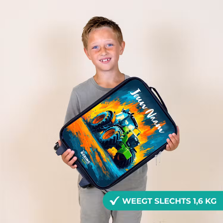 Kinderkoffers met naam - Abstract - Tractor - Groen — 3