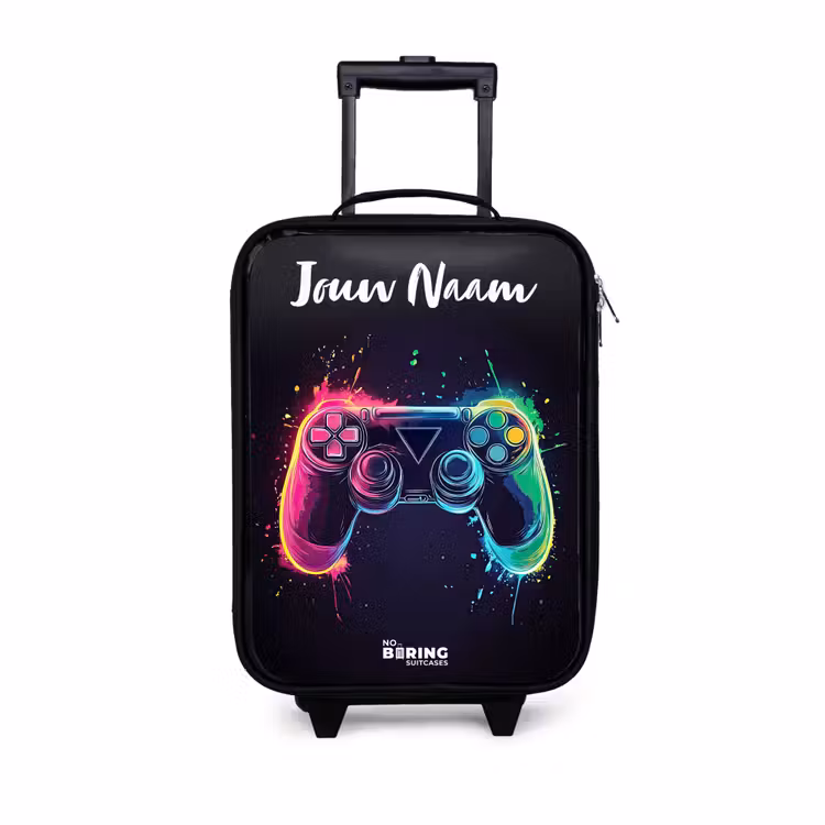 Kinderkoffers met naam - Neon - Controller - Verfspatten - Game — 1