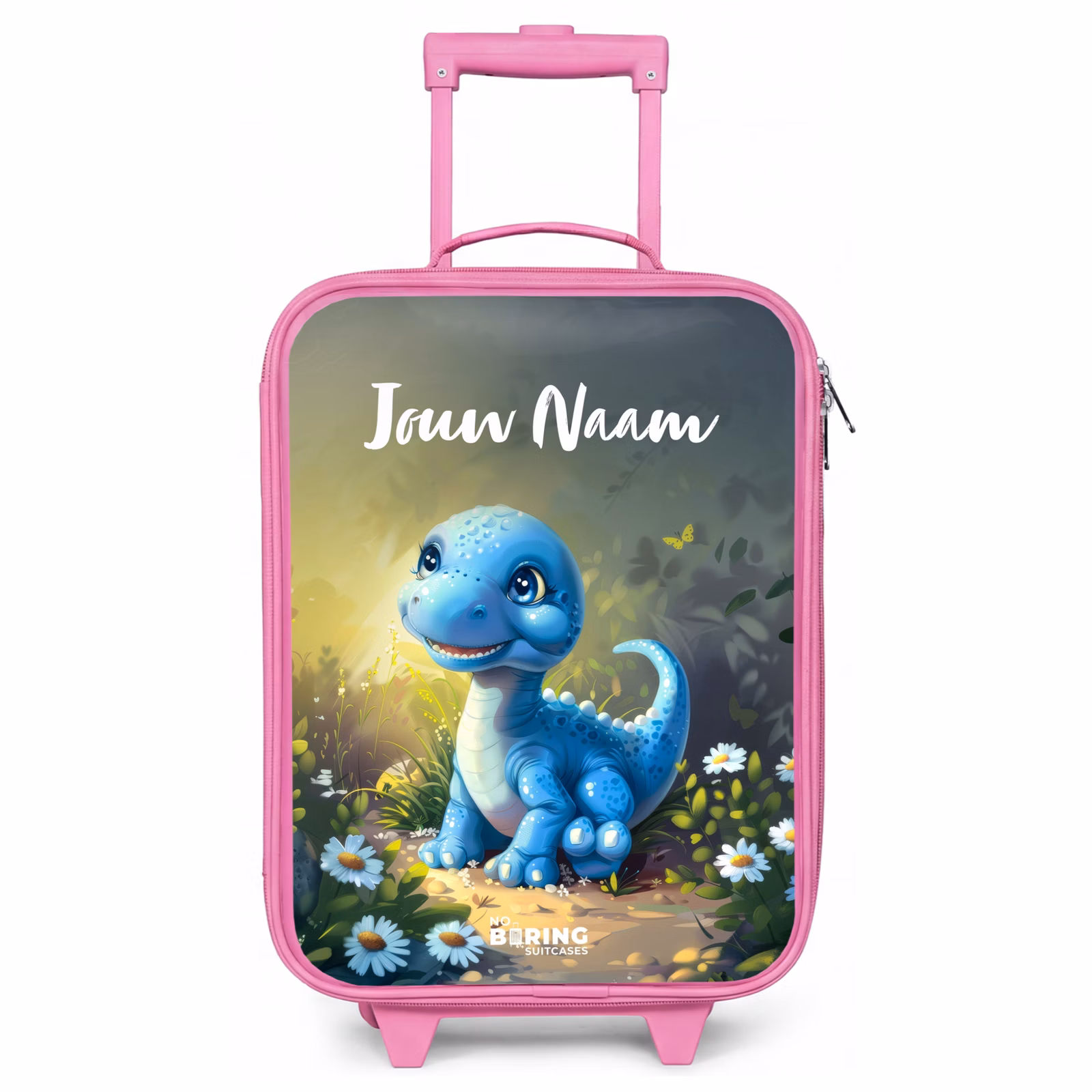 Kinderkoffer met naam - Roze - Branco Brontosaurus — 1