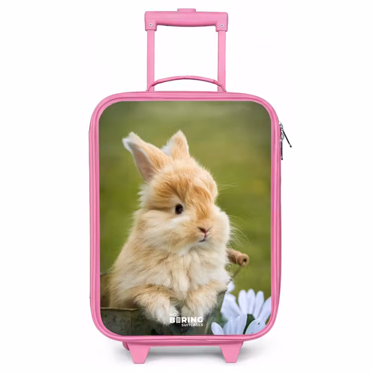 Kinderkoffer - Roze - Konijn in bloempot — 1