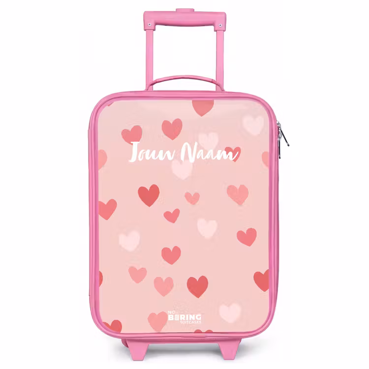 Kinderkoffer - Roze - Hartjes — 1