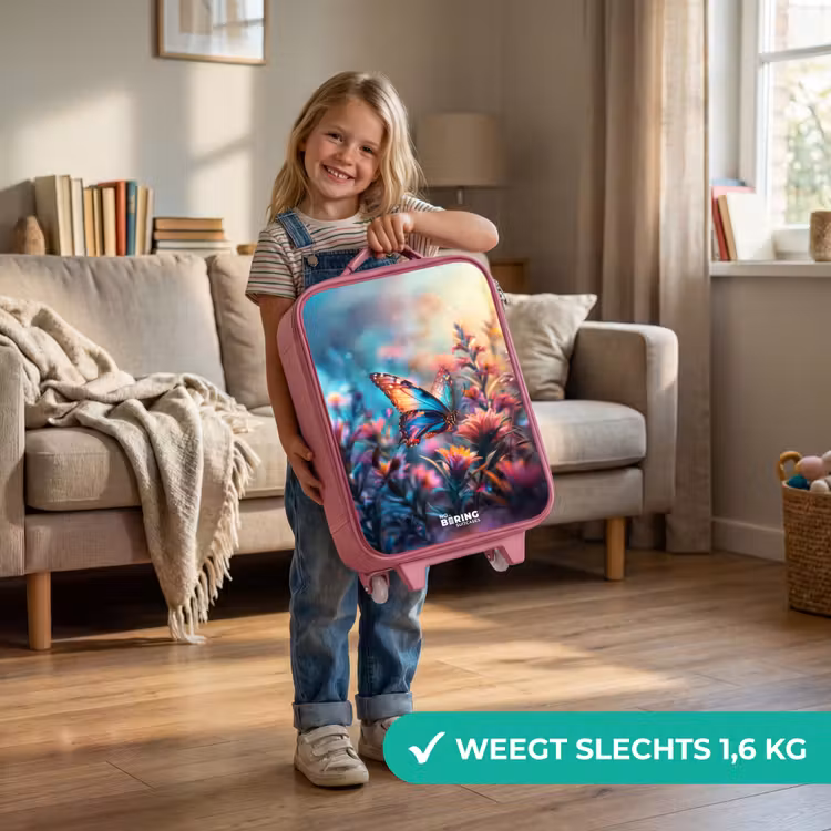 Kinderkoffer - Roze - Vlinder flowers — 2