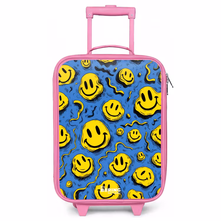 Kinderkoffer - Roze - Smiley - Geel - Blauw — 1