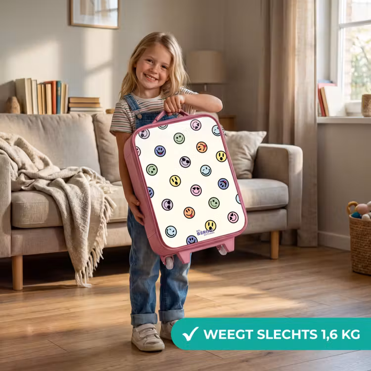 Kinderkoffer - Roze - Speelse smiley-mix — 2