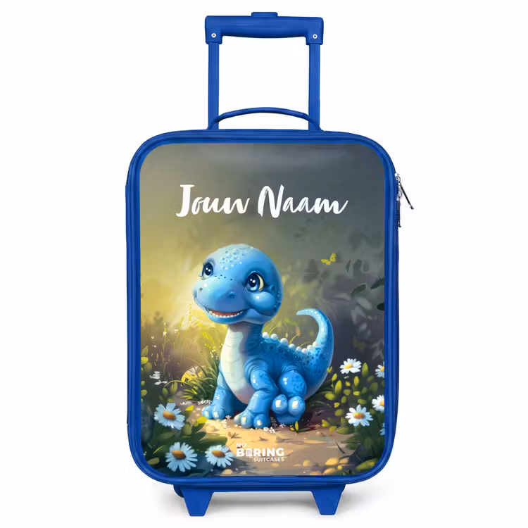 Kinderkoffer met naam - Blauw - Branco Brontosaurus — 1