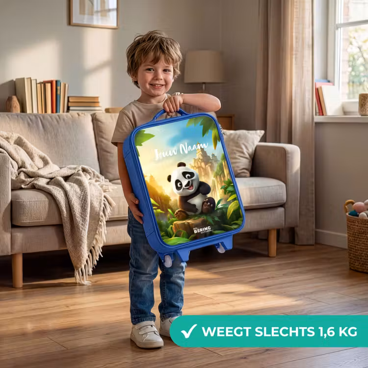 Kinderkoffer met naam - Blauw - Peter Panda — 2
