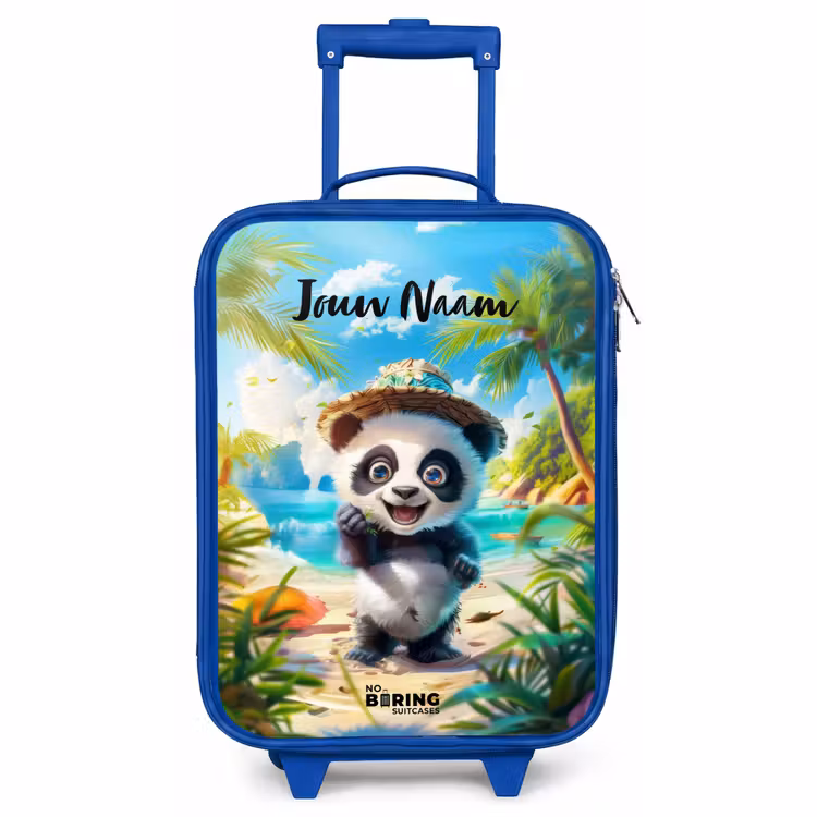 Kinderkoffer met naam - Blauw - Pablo panda — 1
