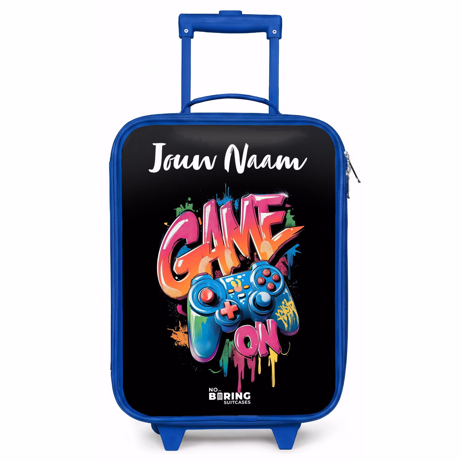 Kinderkoffer met naam - Blauw - Controller - Game - Graffiti - Tekst — 1