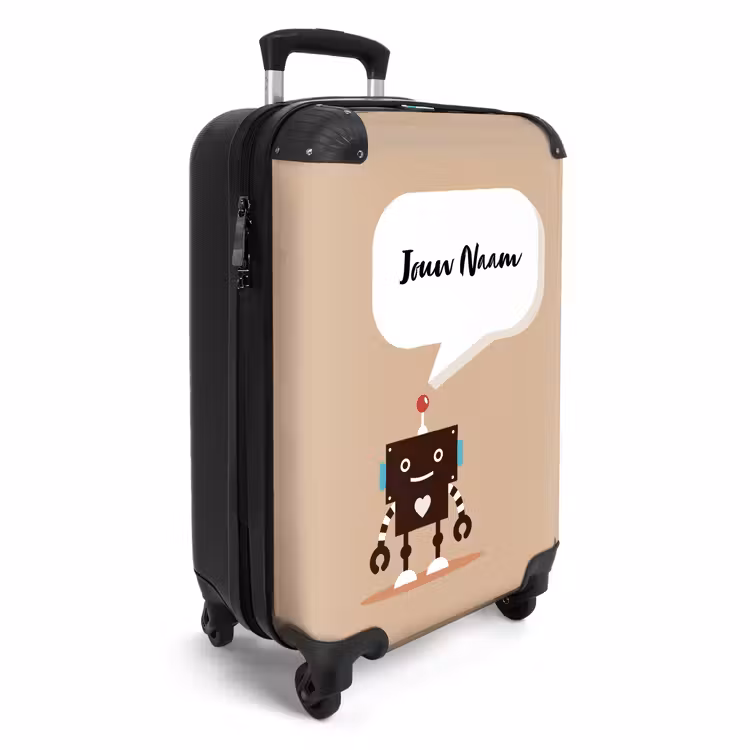 Koffer met naam - Talking robot beige — 2