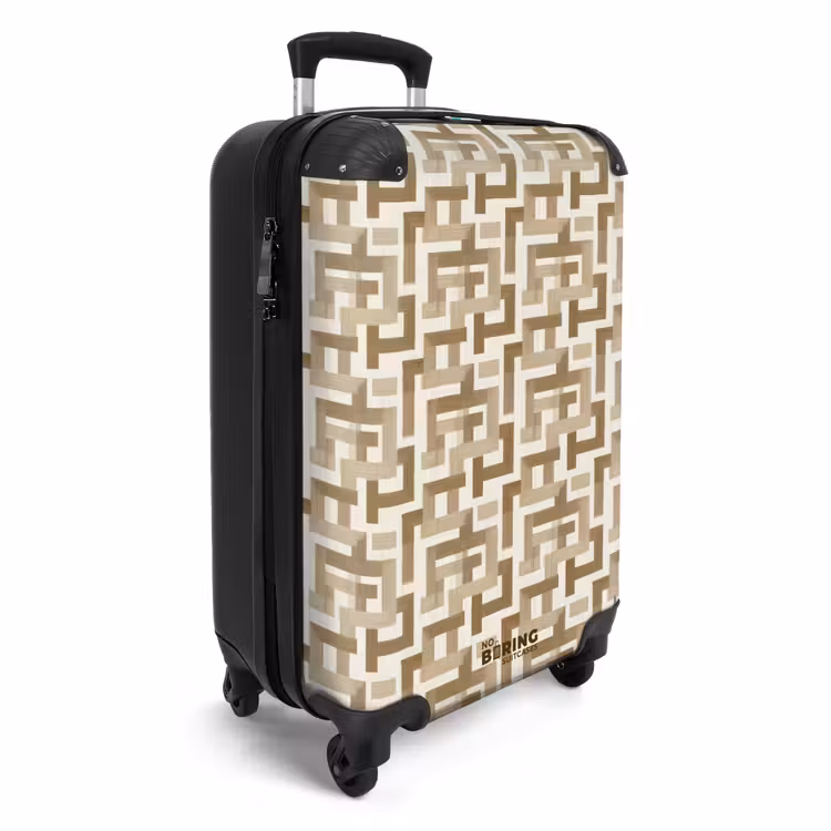 Koffer - Geometrisch - Retro - Bruin — 4