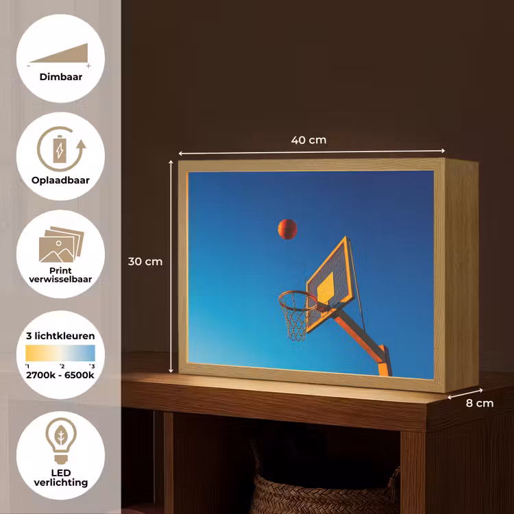 Lightbox - Wandlamp - Basketbal -  Lucht - Ring — 10