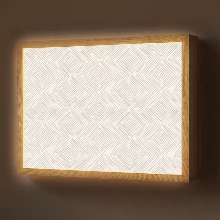 Lightbox - Wandlamp - Abstract - Ruiten - Beige — 1