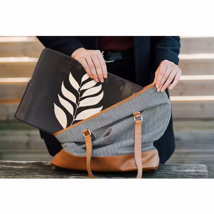 Laptophoes - Blad - Wit - Minimalistisch — 4