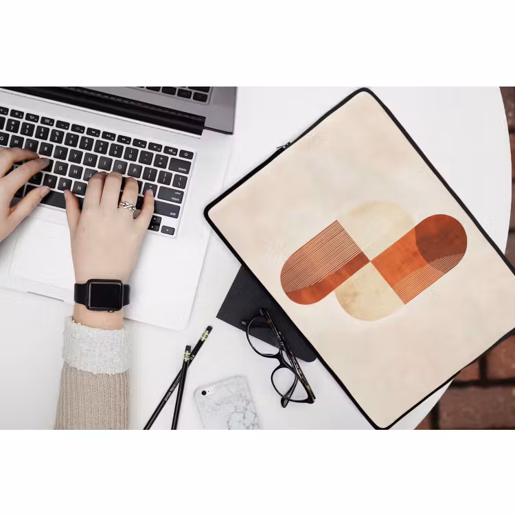 Laptophoes - Bogen - Beige - Vormen — 3