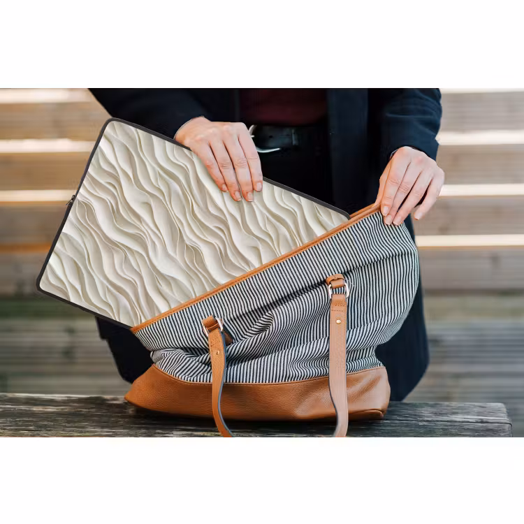Laptophoes - Golven - Wit - Minimalistisch — 4