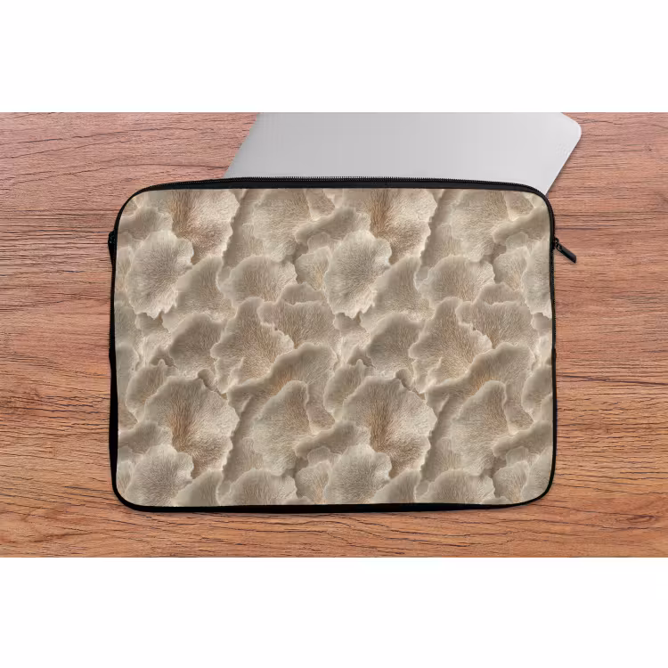 Laptophoes - Waaierstructuren - Beige - Vezeltextuur — 2