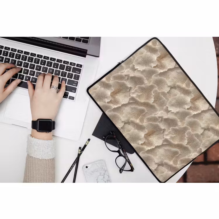 Laptophoes - Waaierstructuren - Beige - Vezeltextuur — 3