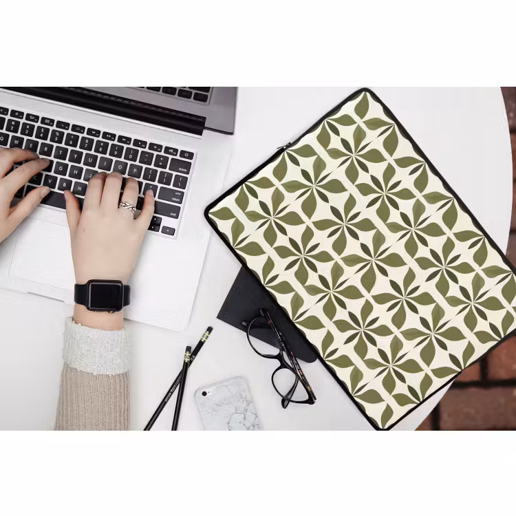 Laptophoes - Botanisch - Retro - Groen — 3