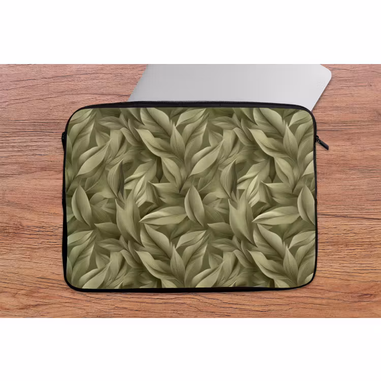 Laptophoes - Bladeren - Modern - Groen — 2