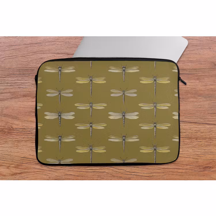 Laptophoes - Libellen - Patroon - Groen — 2