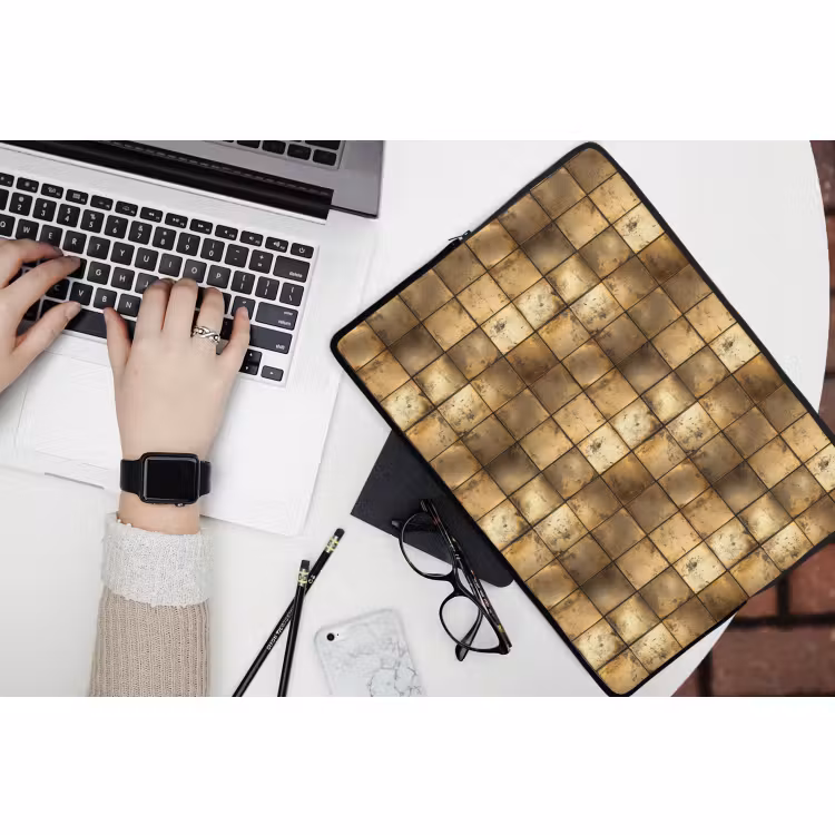 Laptophoes - Geometrisch - Tegels - Goud — 3
