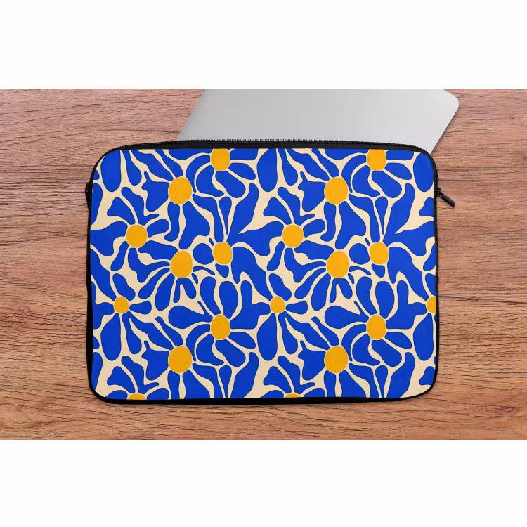 Laptophoes - Abstract - Bloem - Blauw — 2