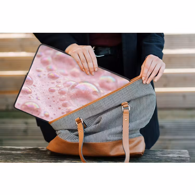Laptophoes - Schuim - Structuur - Roze — 4