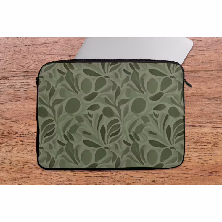 Laptophoes - Sereen - Bladeren - Groen — 2