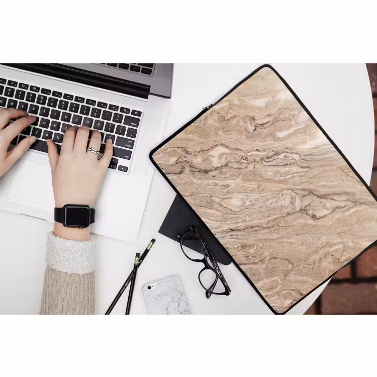 Laptophoes - Textuur - Aders - Abstract - Modern - Beige — 3