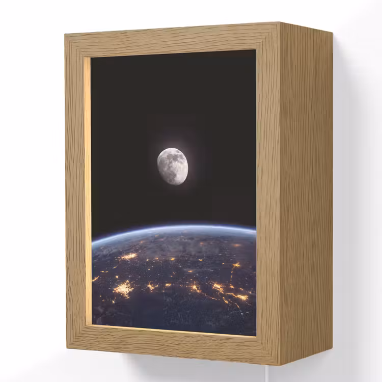 Lightbox - Wandlamp - Aarde - Nacht - Ruimte — 1