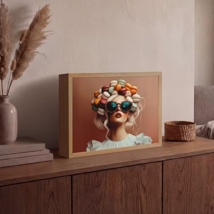 Lightbox - Wandlamp - Vrouw - Macarons - Bril — 4