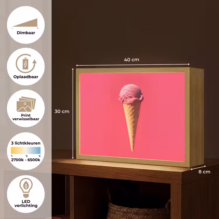 Lightbox - Wandlamp - Schepijs - Roze - Hoorntje — 10
