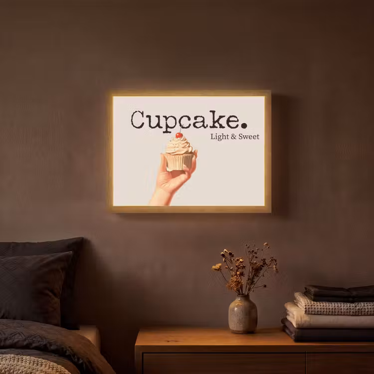 Lightbox - Wandlamp - Cupcake - Zoet - Kers — 3