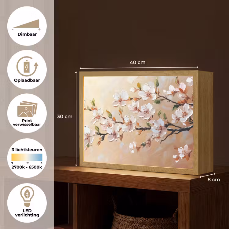 Lightbox - Wandlamp - Bloesemtakken - Schilderachtig - Roze — 10