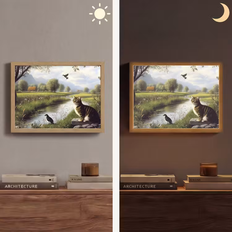 Lightbox - Wandlamp - Kat - Beekje - Weide — 6