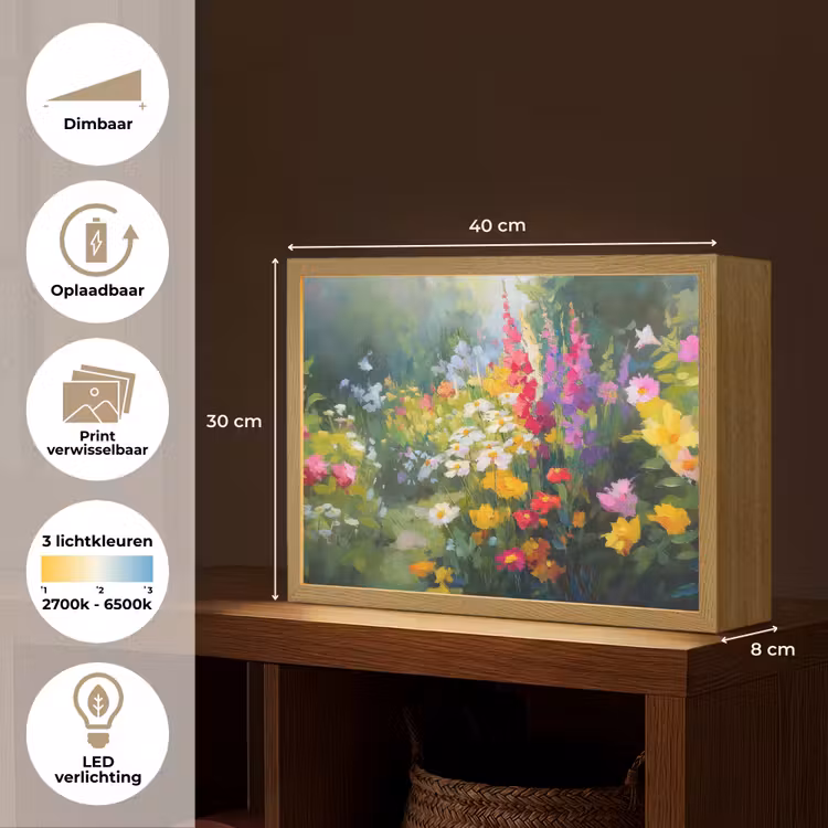 Lightbox - Wandlamp - Zomertuin - Sfeervol - Bloemen — 10