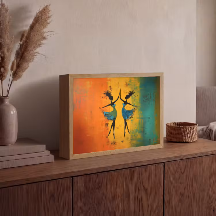 Lightbox - Wandlamp - Dansen - Vrouwen - Verfstructuur — 4