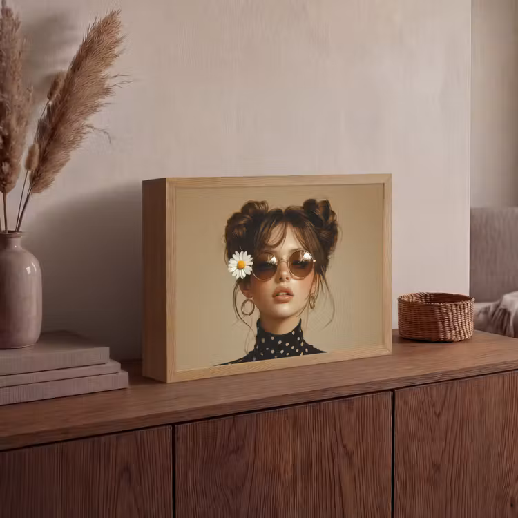 Lightbox - Wandlamp - Vrouw - Beige - Bloem - Modern - Portret — 4