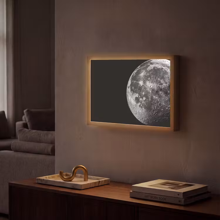 Lightbox - Wandlamp - Close-up - Maan - Wit - Textuur — 2