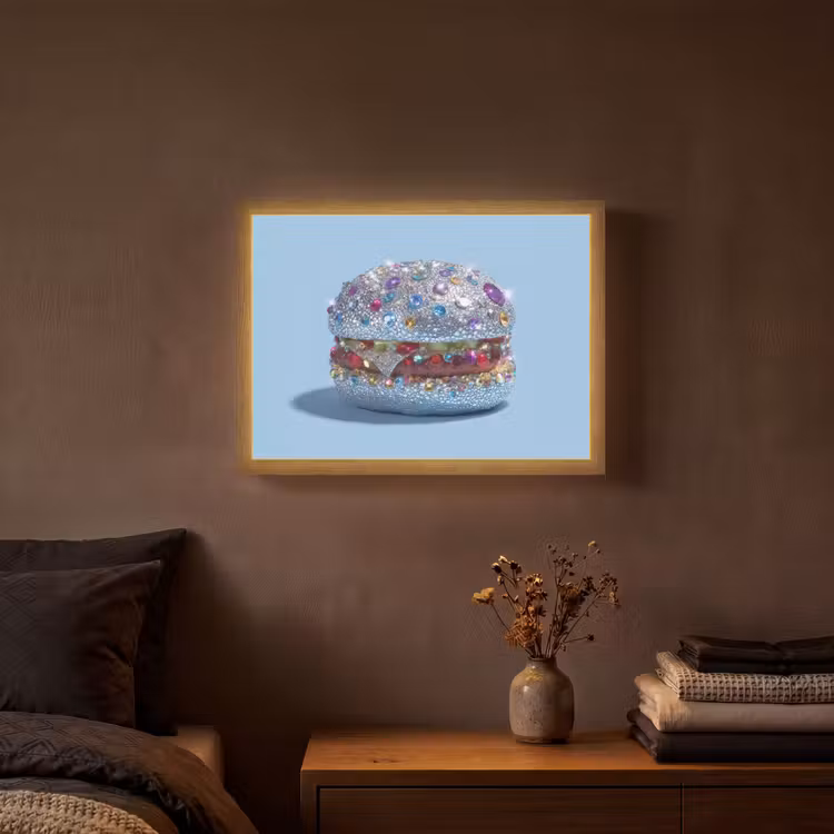 Lightbox - Wandlamp - Glitters - Hamburger - Blauw — 3