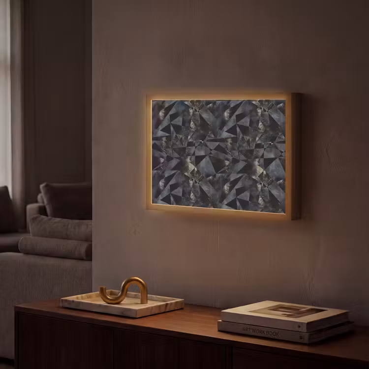 Lightbox - Wandlamp - Driehoeken - Abstract - Donker — 2