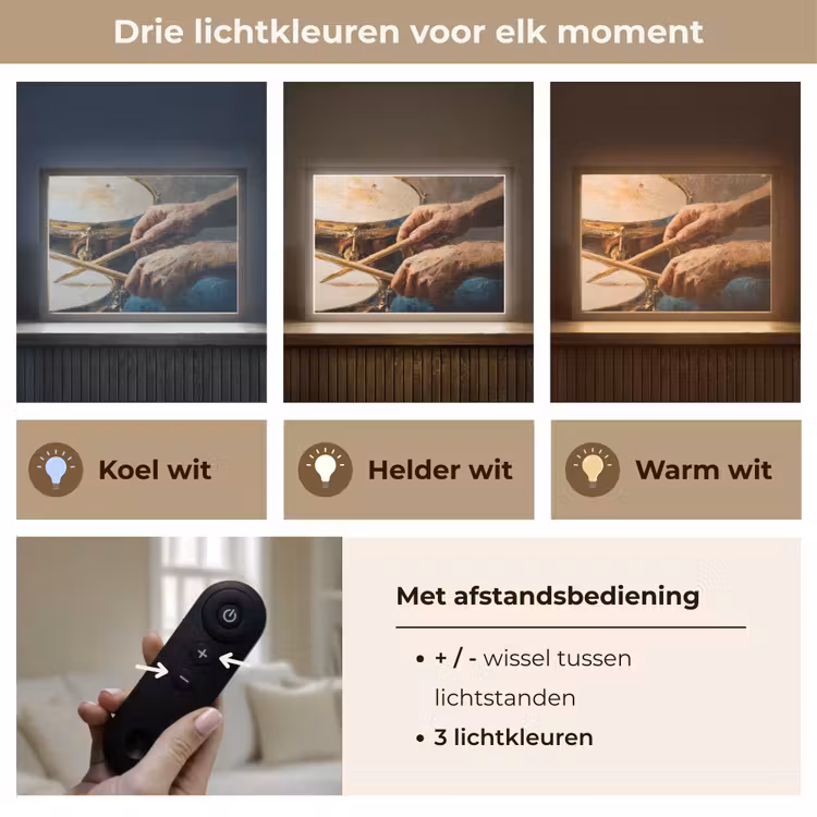 Lightbox - Wandlamp - Drumstokken - Olieverf - Man — 8