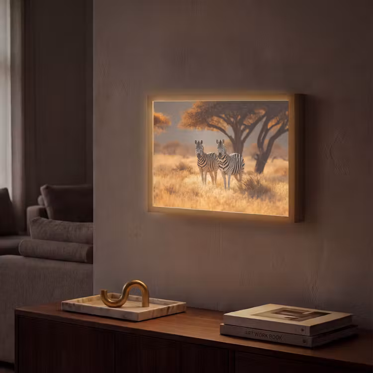 Lightbox - Wandlamp - Zebra's - Savannelandschap - Gras — 2