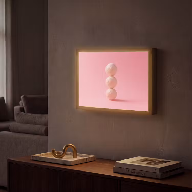 Lightbox - Wandlamp - Golfballen - Roze - Drie — 2