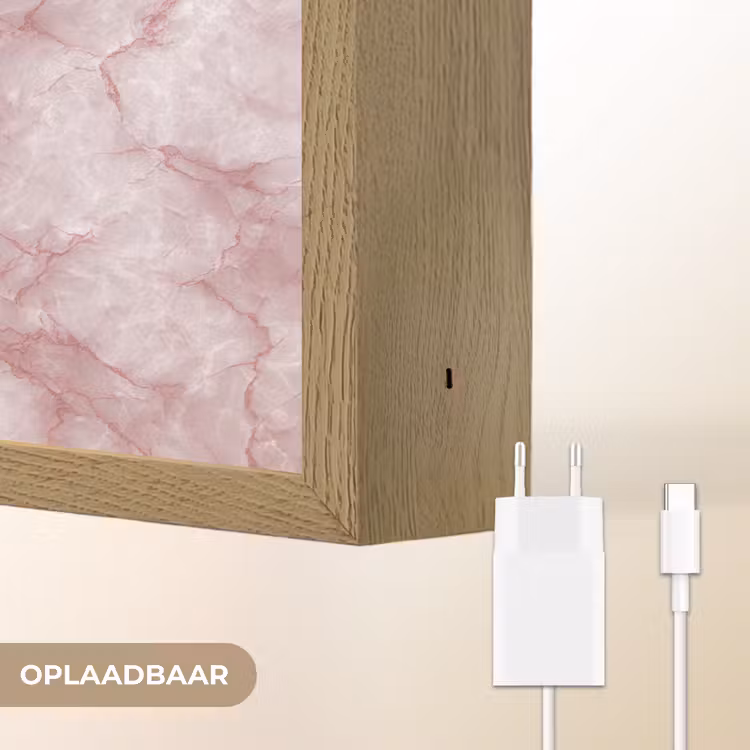 Lightbox - Wandlamp - Roze - Kwartsmarmer - Aders — 7