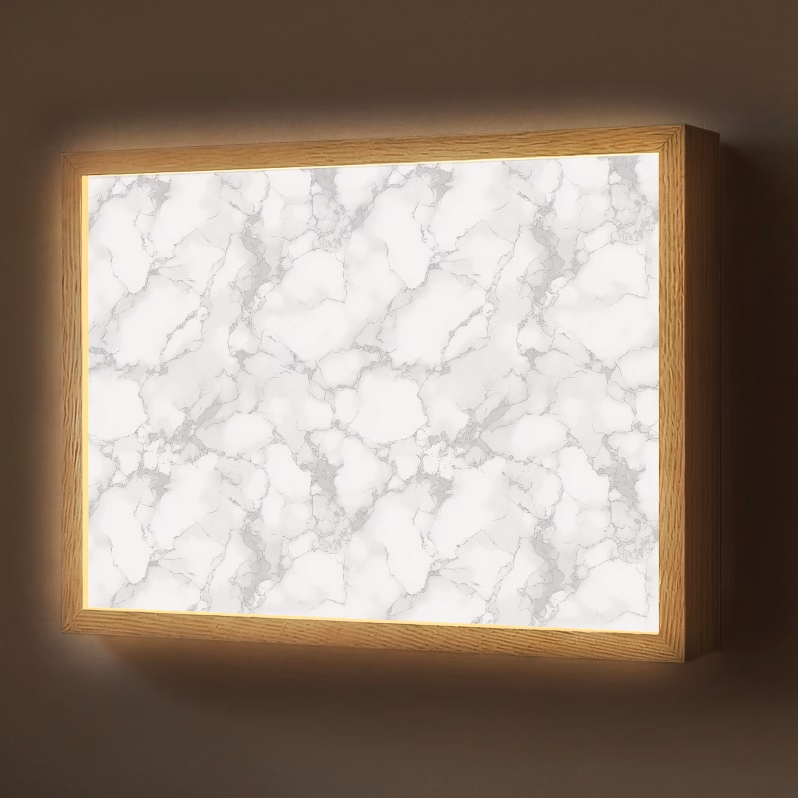 Lightbox - Wandlamp - Wit - Marmer - Grijs — 1